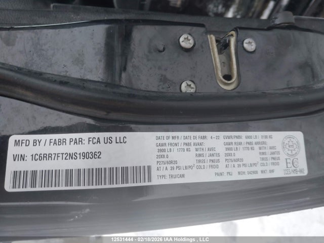1C6RR7FT2NS190362 RAM 1500 Classic Tradesman