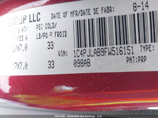 1C4PJLAB9FW516151 Jeep Cherokee Sport