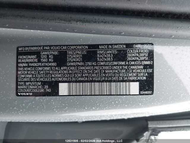 YV4062PE4T1434980 Volvo XC90 PLUS