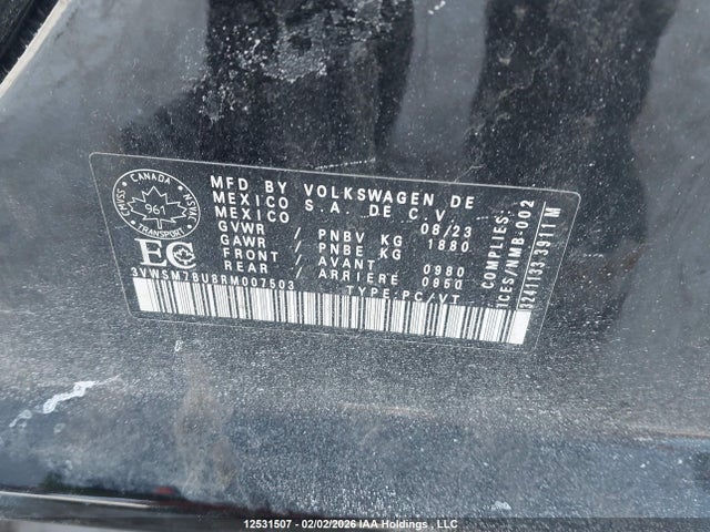 3VWSM7BU8RM007503 Volkswagen Jetta Comfortline