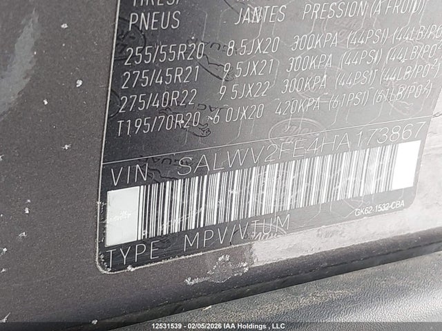 SALWV2FE4HA173867 Land Rover Range Rover Sport V8 Supercharged