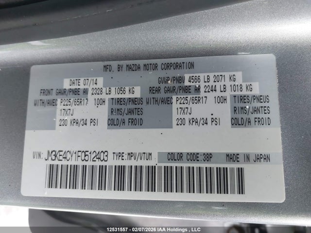 JM3KE4CY1F0512403 Mazda CX-5