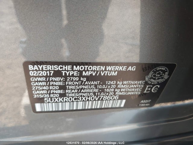 5UXKR0C3XH0V78606 BMW X5 Xdrive35i
