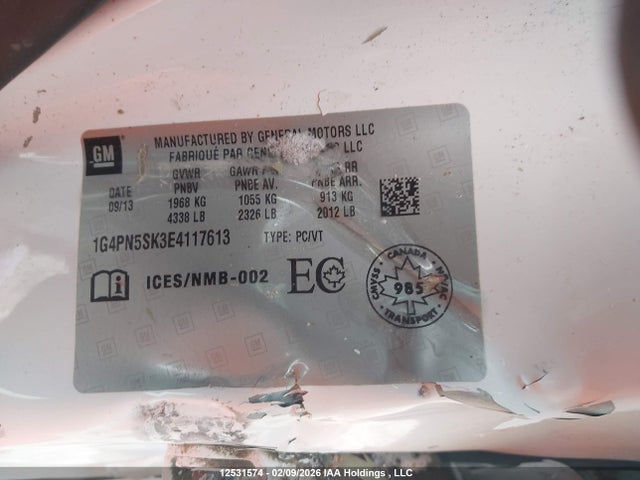 1G4PN5SK3E4117613 Buick Verano