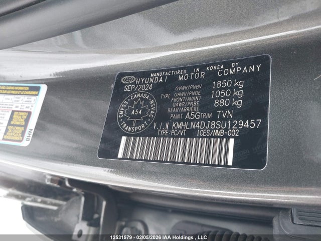 KMHLN4DJ8SU129457 Hyundai ELANTRA HYBRID