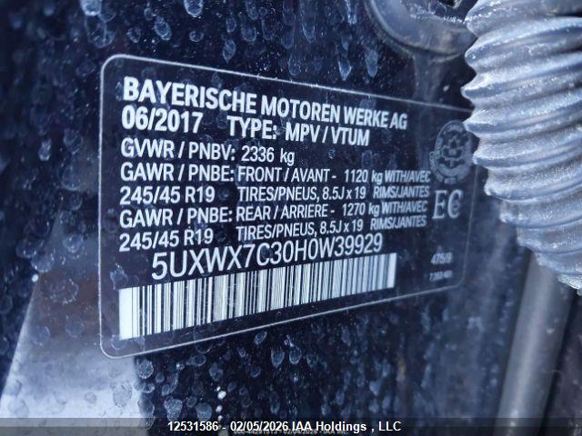 5UXWX7C30H0W39929 BMW X3 Xdrive35i