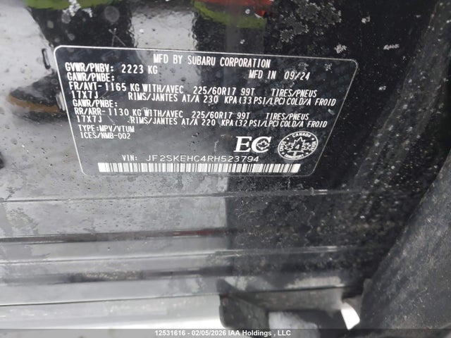 JF2SKEHC4RH523794 Subaru Forester Sport/wilderness