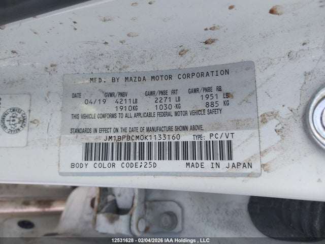 JM1BPBCM0K1133160 Mazda 3 Preferred Plus