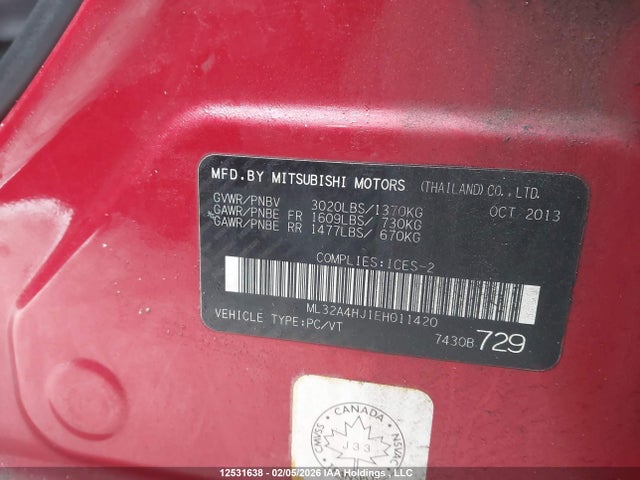 ML32A4HJ1EH011420 Mitsubishi MIRAGE SE