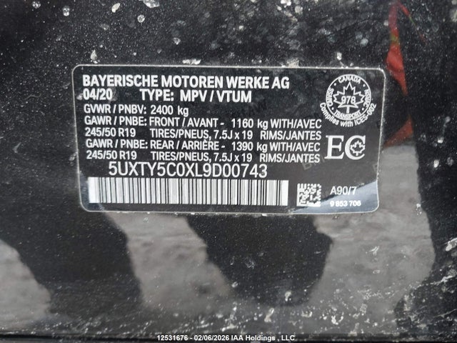 5UXTY5C0XL9D00743 BMW X3 Xdrive30i