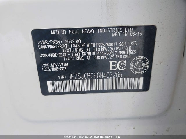 JF2SJCBC6GH403265 Subaru Forester 2.5i/2.5i Convenience Package