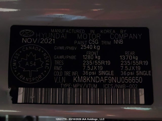 KM8KNDAF9NU056650 Hyundai Ioniq 5 Sel