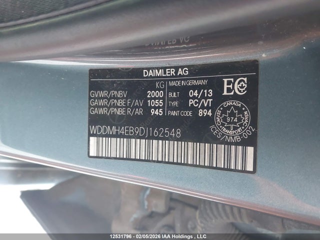 Aukcja sprzedaży 2013 Mercedes-benz B 250 Sports Tourer, vin: WDDMH4EB9DJ162548, numer aukcji: 12531796