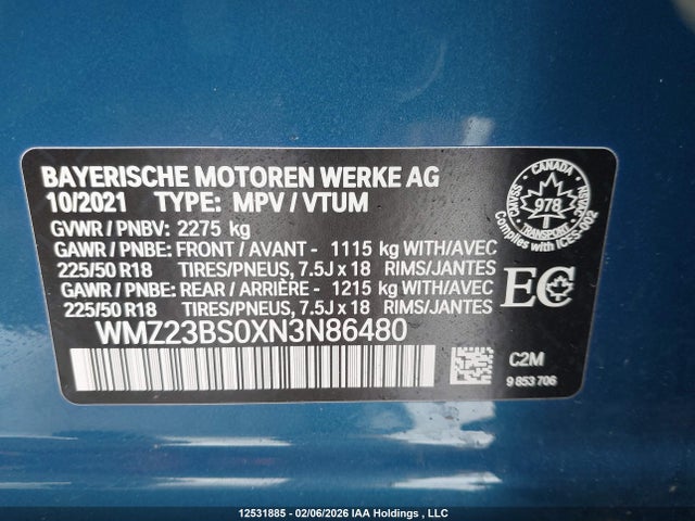 WMZ23BS0XN3N86480 Mini Se Countryman Cooper