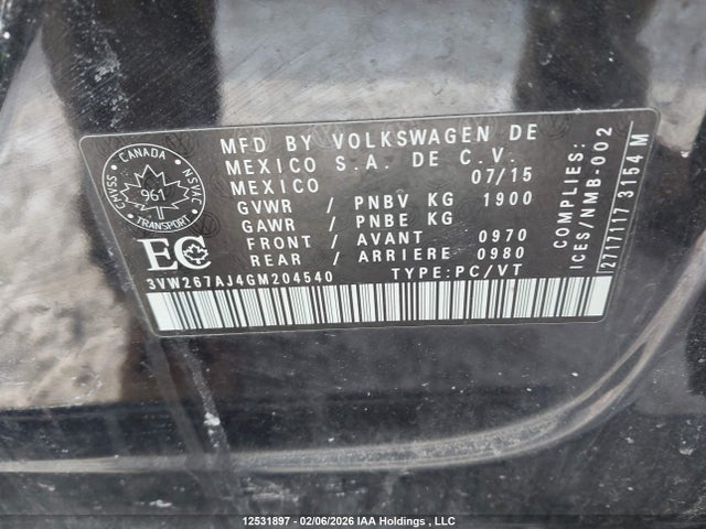 Volkswagen JETTA S 2016 3VW267AJ4GM204540 Image 9