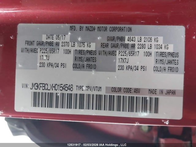 Mazda Cx-5 Touring 2017 JM3KFBCLXH0154548 Image 9