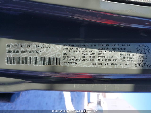 1C4HJXDN6PW632507 Jeep Wrangler Sport