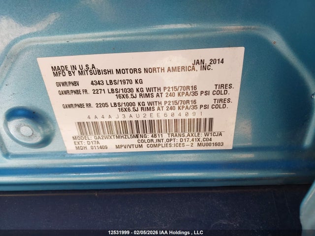 Mitsubishi RVR 2014 4A4AJ3AU2EE604091 Image 18
