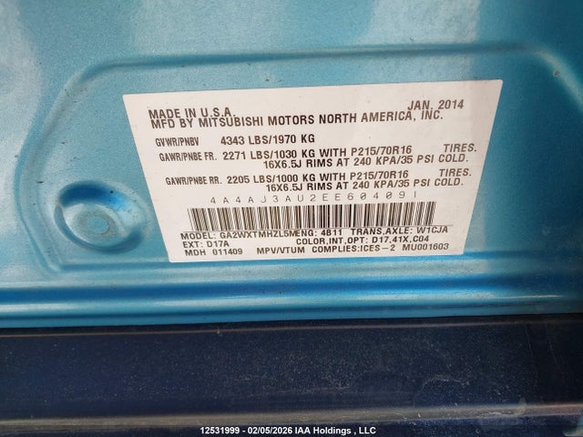 Mitsubishi RVR 2014 4A4AJ3AU2EE604091 Image 9