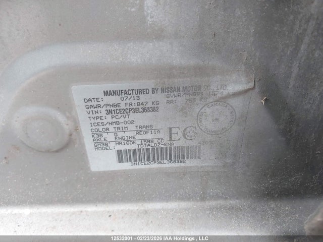 Nissan Versa 2014 3N1CE2CP3EL368382 Image 18