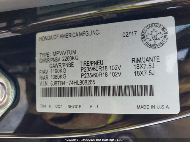 Acura RDX 2017 5J8TB4H74HL808265 Image 19