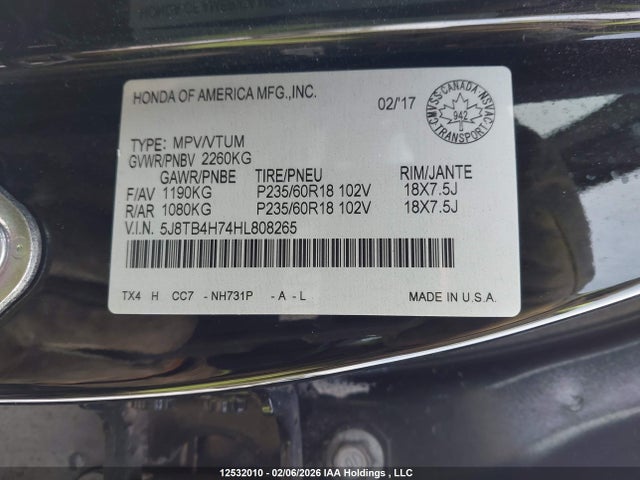 Acura RDX 2017 5J8TB4H74HL808265 Image 9