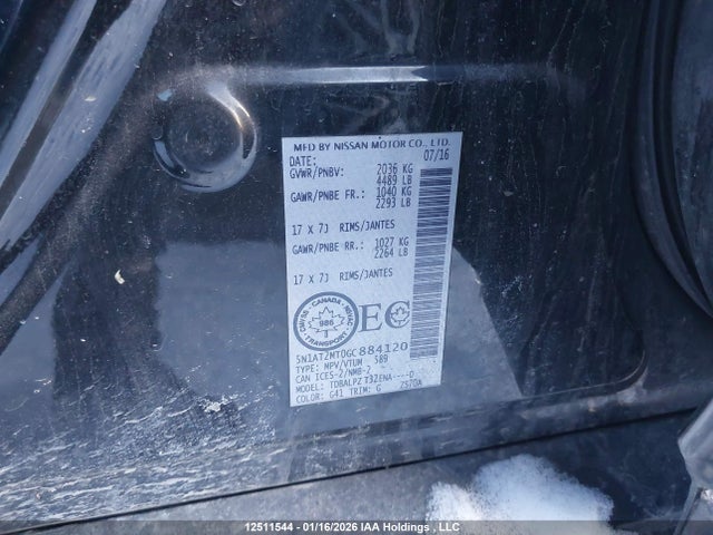 5N1AT2MT0GC884120 Nissan ROGUE S/SV