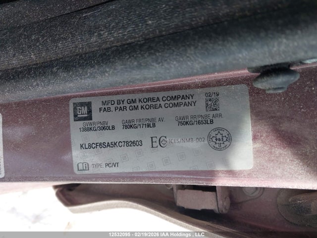 KL8CF6SA5KC782603 Chevrolet Spark
