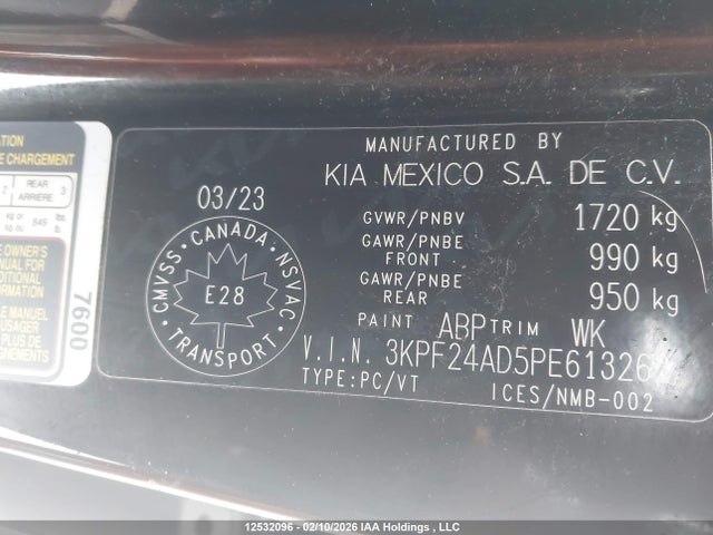 Продажа на аукционе авто 2023 Kia Forte Lx, vin: 3KPF24AD5PE613262, номер лота: 12532096