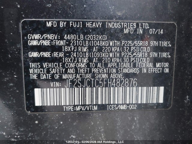 Subaru Forester 2.5i Limited Package 2015 JF2SJCTC5FH482876 Image 9