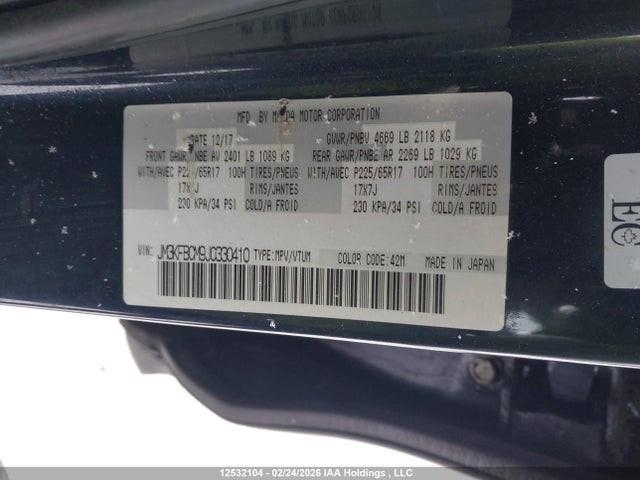 JM3KFBCM9J0330410 Mazda Cx-5 Gs