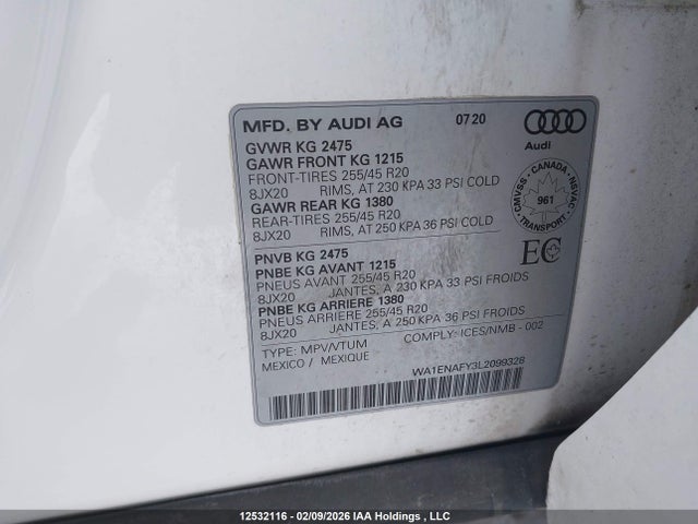WA1ENAFY3L2099328 Audi Q5 Titanium Premium Plus