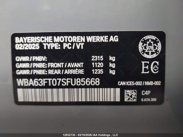 Aukcja sprzedaży 2025 Bmw M340i Xdrive, vin: WBA63FT07SFU85668, numer aukcji: 12532130