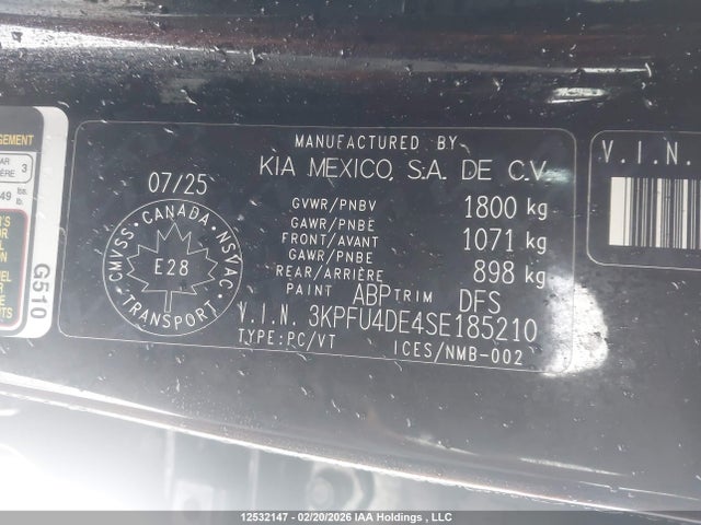Продаж на аукціоні авто 2025 Kia K4 Ex/ex+, vin: 3KPFU4DE4SE185210, номер лоту: 12532147