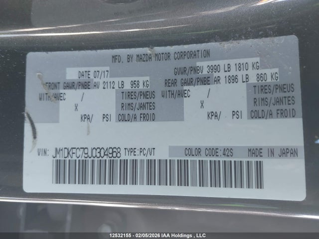 Mazda Cx-3 Touring 2018 JM1DKFC79J0304968 Image 9