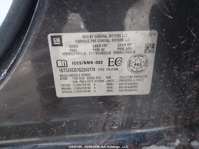1GT52XCG7GZ260774 GMC Sierra 3500hd Slt