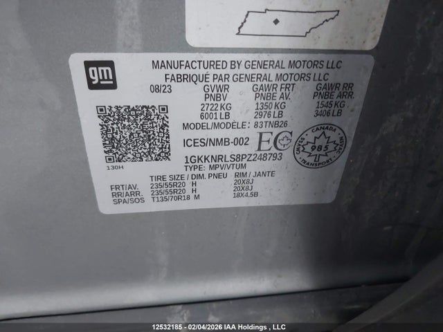1GKKNRLS8PZ248793 GMC ACADIA SLE
