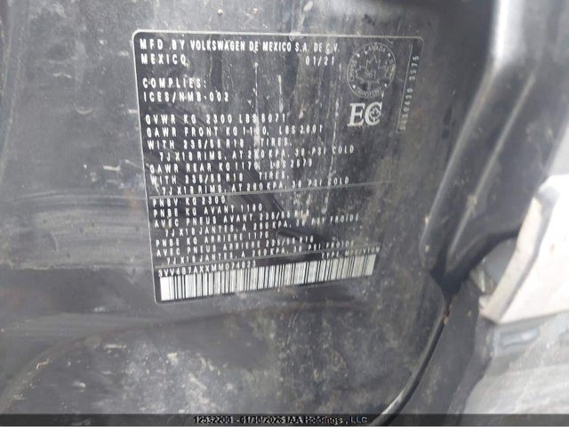 Продаж на аукціоні авто 2021 Volkswagen Tiguan, vin: 3VV4B7AXXMM074823, номер лоту: 12532200