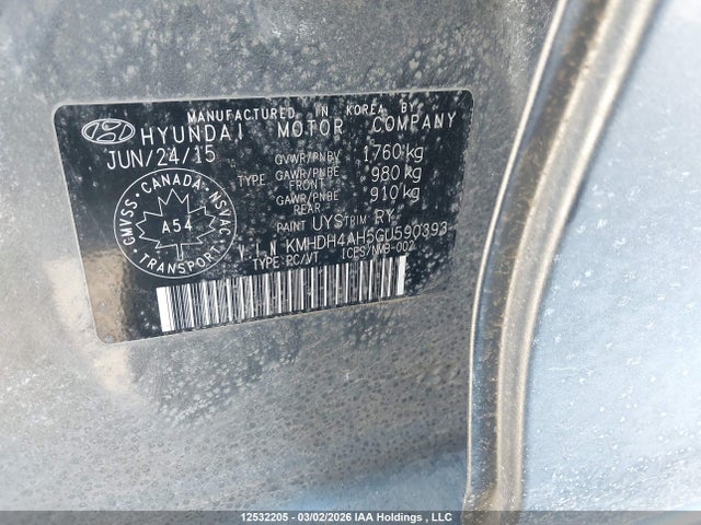 KMHDH4AH5GU590393 Hyundai Elantra Gls