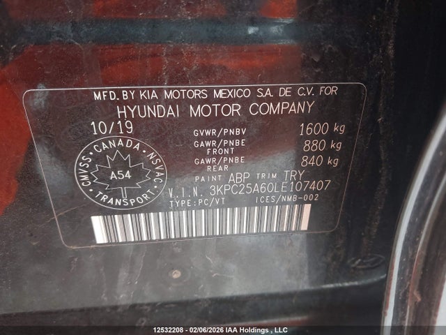 Продажа на аукционе авто 2020 Hyundai Accent Se/sel, vin: 3KPC25A60LE107407, номер лота: 12532208