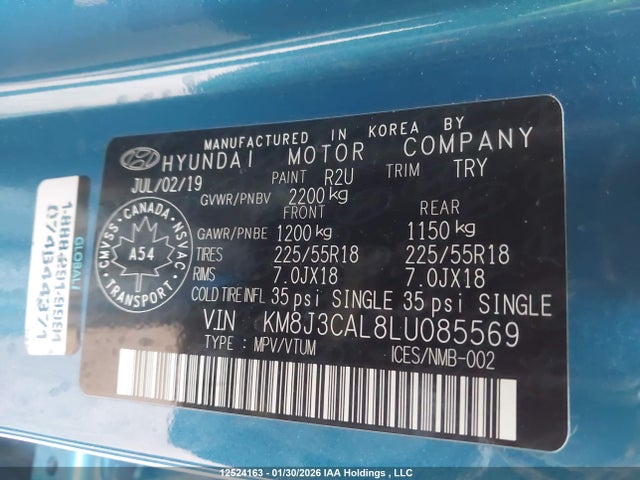 KM8J3CAL8LU085569 Hyundai Tucson Luxury