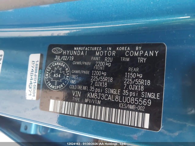 KM8J3CAL8LU085569 Hyundai Tucson Luxury