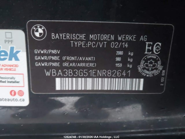 WBA3B3G51ENR82641 BMW 328i Xdrive