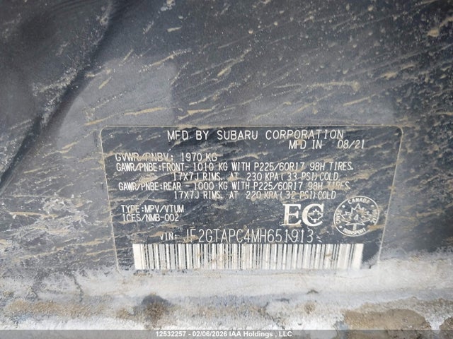 JF2GTAPC4MH651913 Subaru Crosstrek Touring
