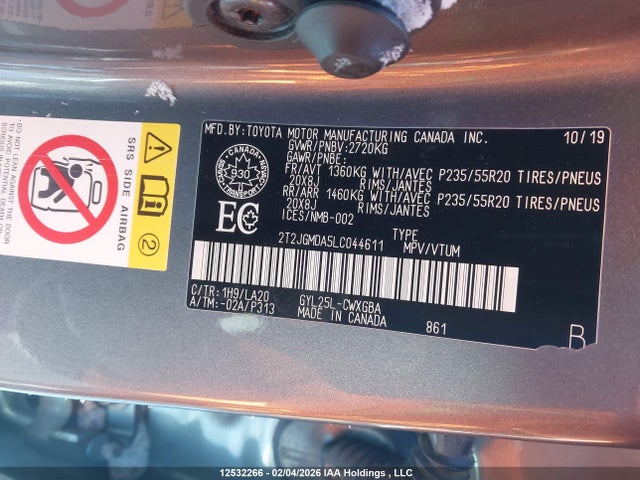 2T2JGMDA5LC044611 Lexus RX 450H