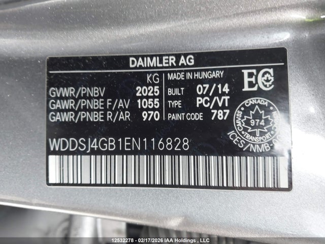 WDDSJ4GB1EN116828 Mercedes-Benz CLA 250 4MATIC