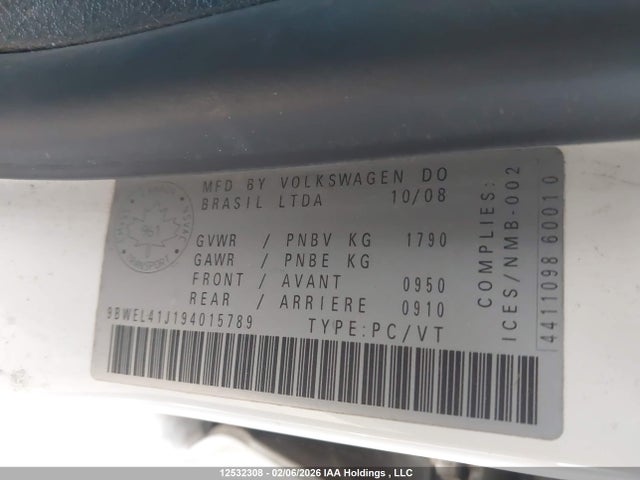 Aukcja sprzedaży 2009 Volkswagen City Golf 2.0l, vin: 9BWEL41J194015789, numer aukcji: 12532308