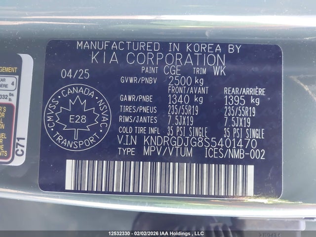 KNDRGDJG8S5401470 KIA Sorento Hybrid Ex
