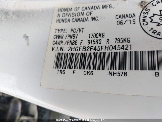 Honda Civic Lx 2015 2HGFB2F45FH045421 Image 19
