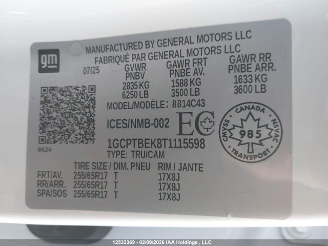 1GCPTBEK8T1115598 Chevrolet Colorado